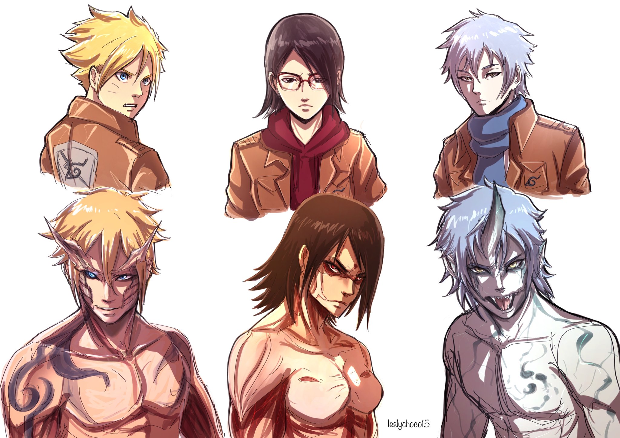 Fã reimagina personagens de Boruto com o estilo de arte de Naruto