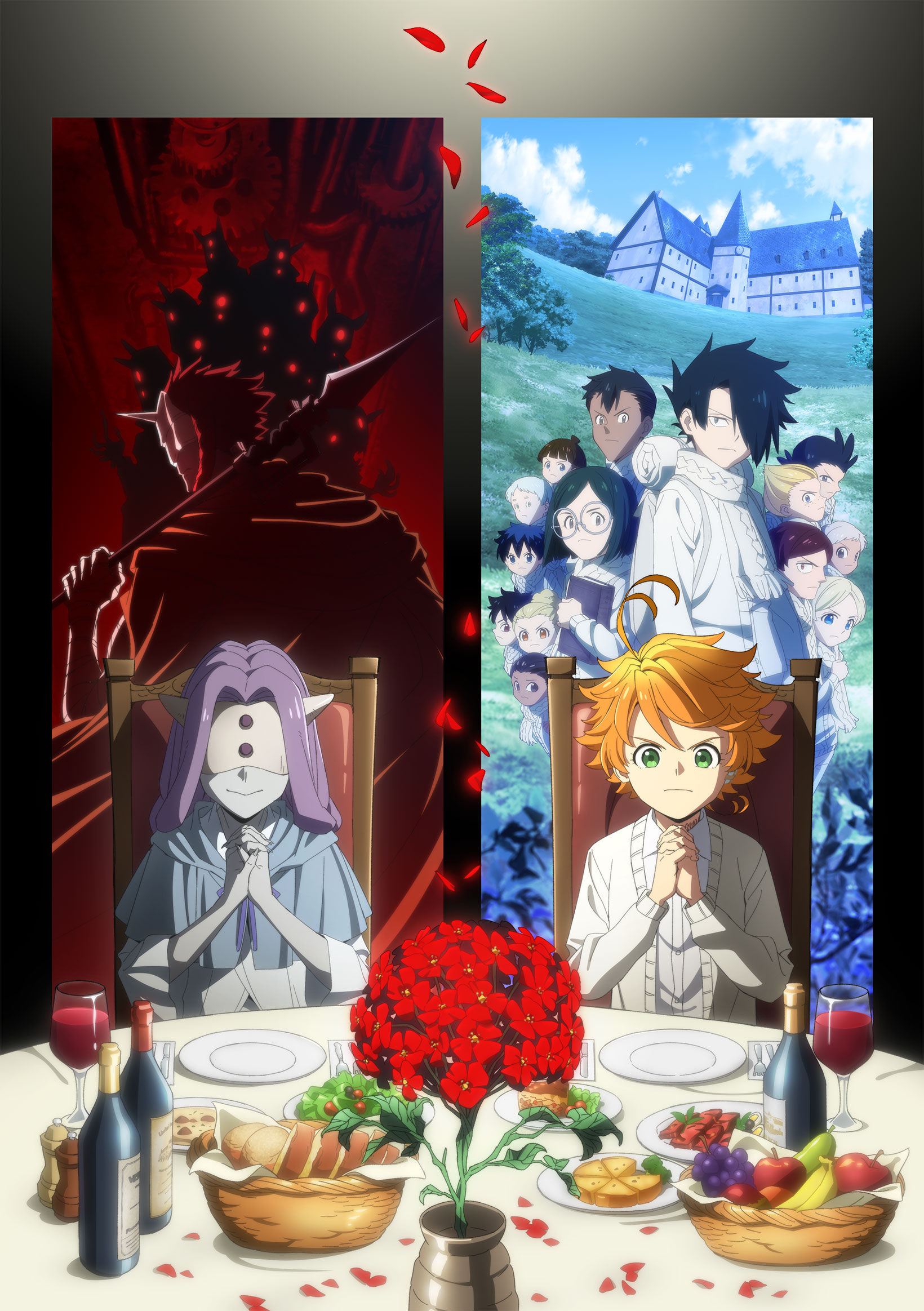 The Promised Neverland: Pôster traz o visual dos personagens na