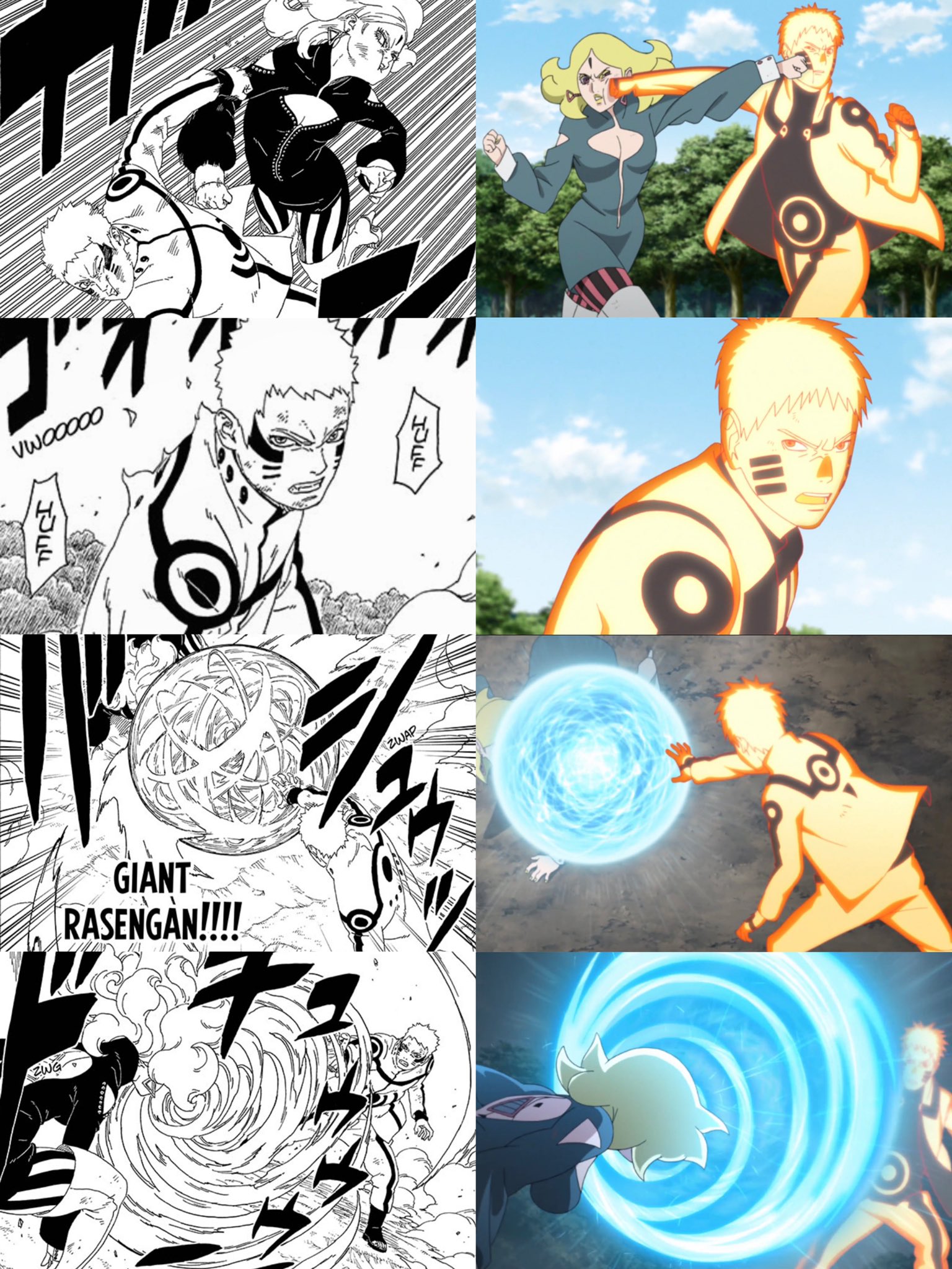 Diferença de Naruto e Boruto.