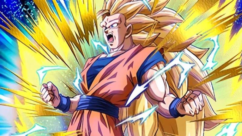 A primeira versão do Goku transformado em Super Saiyajin 3