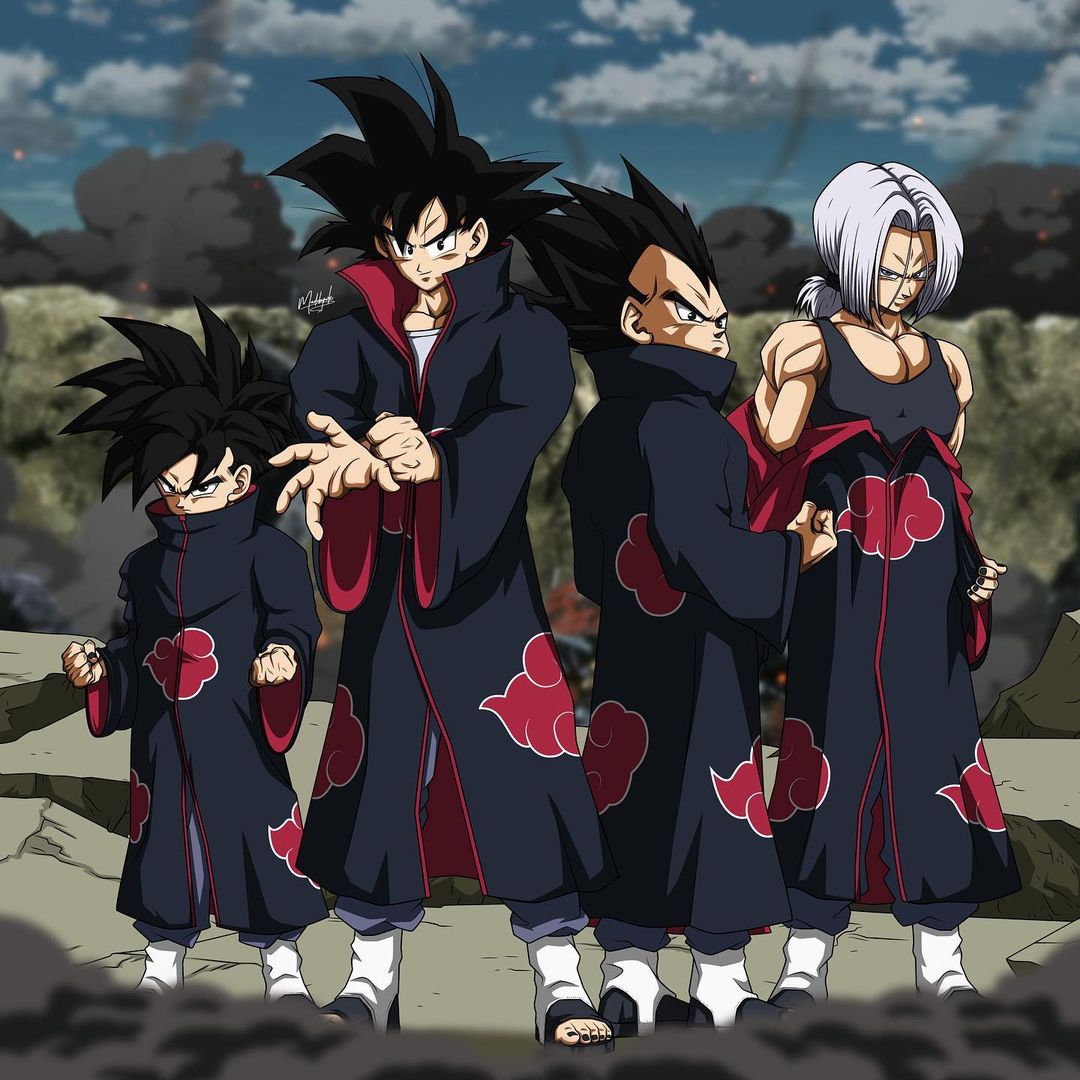 Dragon Ball: Personagens principais são transformados em membros da Akatsuki  de Naruto