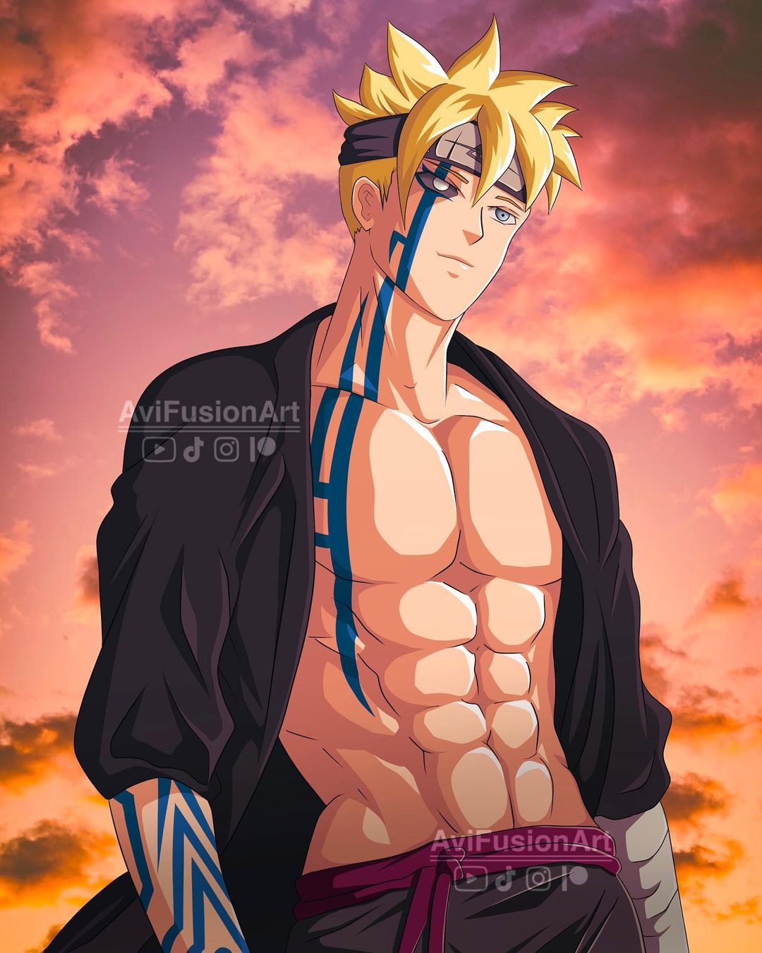 Boruto Uzumaki realista novo estilo. Arte feita por nossa professora