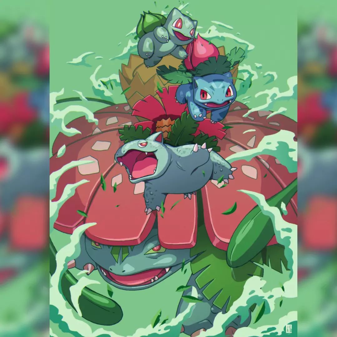 iniciales tipo planta  Pokemon starters, Pokemon, Pokemon fan art