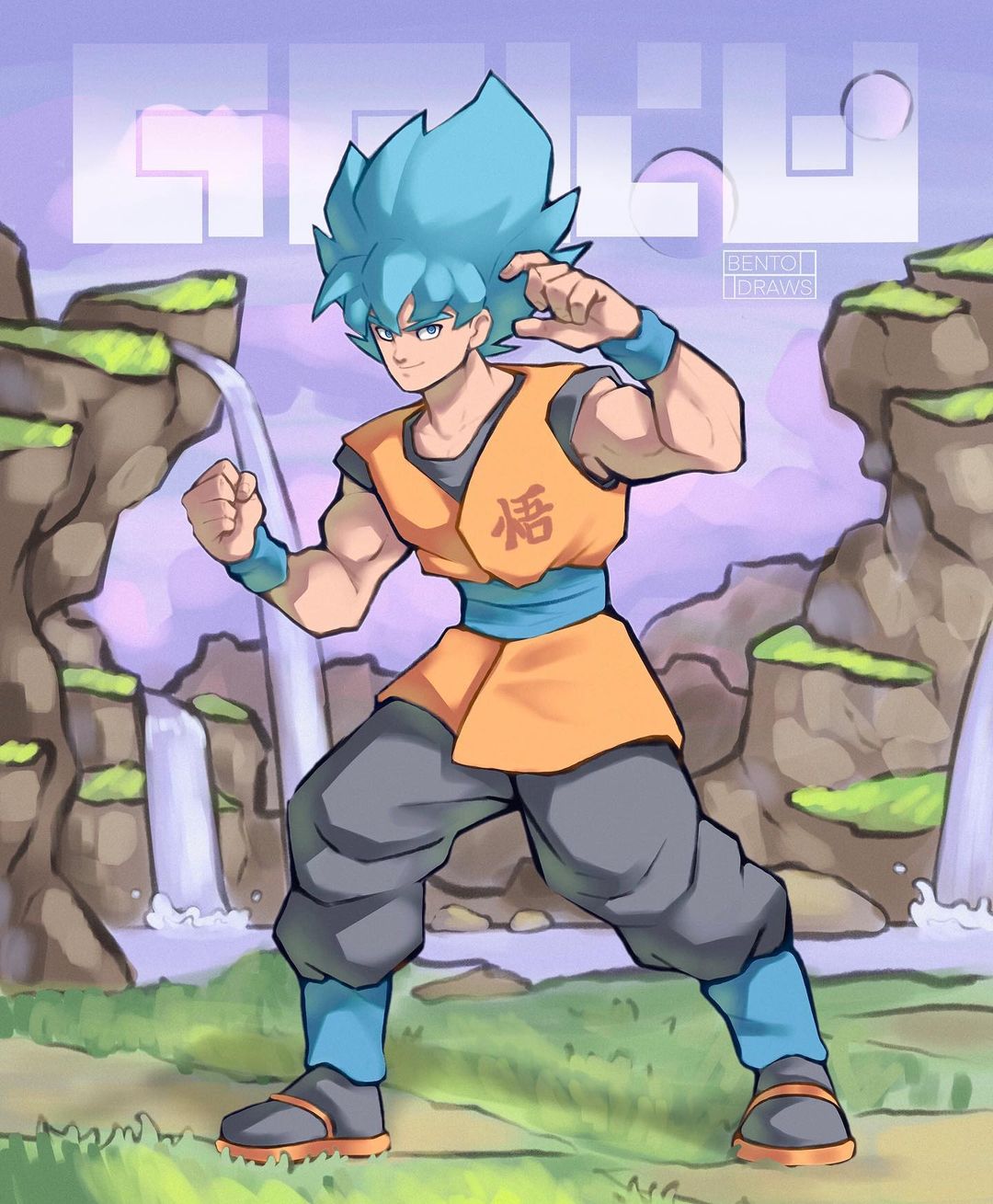 Goku Super Sayajin 3 - Obra de arte - artista Daniel N'jadaka - Desenho 